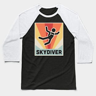 Vintage Style Skydiver Baseball T-Shirt